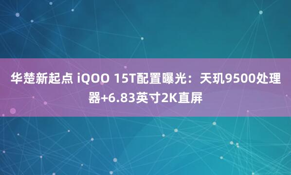 华楚新起点 iQOO 15T配置曝光：天玑9500处理器+6.83英寸2K直屏